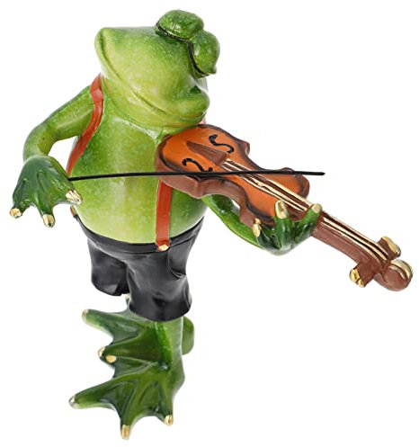 Milisten Statue De Grenouille en Résine Décorative pour Jardin Et Maison Ornement De Bureau Créatif Figurine Amusante Décoration Artisanale Amoureux des Animaux