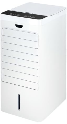 Climatizador portátil 80W con funciones de enfriamiento, ventilación y deshumidificación, ideal para espacios pequeños y comodidad personal.