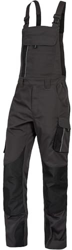 Leibwächter Dynamic Line Arbeitslatzhose Herren, Stretch Latzhose mit Reflexpaspeln und Knieverstärkung, Arbeitshose mit Taschen für Baustelle, Werkstatt und Montage