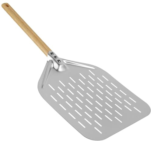 ZSREYFNB Pelle Pizza Pelle à pizza de 12 pouces en alliage d'aluminium Spatule à pizza à long manche Pelle à pizza perforée antiadhésive Pelle à pizza légère Pelle A Pizza