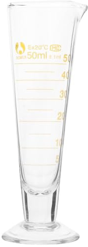 INOOMP Vaso Medidor de Vidrio de 50ml Base Redonda y Resistencia al Calor para Mediciones Precisas en Laboratorio