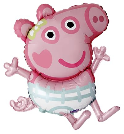 Evie Pig Luftballon in Form eines rosafarbenen Schweins, aufblasbar