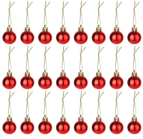 24 Mini Weihnachtskugeln, 3CM Kleine Christbaumkugeln Für Adventskranz Deko, Mini Christbaumkugeln, Weihnachtsbaum Schmuck, Perfekt Für Party Und Geschenk
