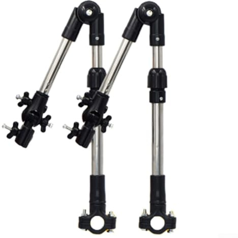 Gdfnmogo Adjustable For Bicycle Sunshade Holder with 180° Mount for Bike Umbrella Mount, Telescopic Stainless Steel Umbrella Holder for Wheelchair Stro(BLACK)