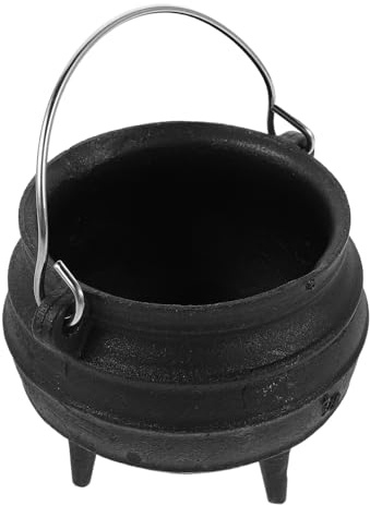 Angoily Calderone in Ghisa con Treppiede in Ferro Contenitore per Smudge e Aromaterapia per Rituali e Decorazioni Casa Resistente e Compatto