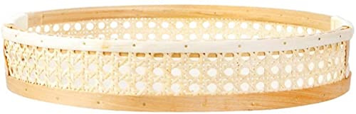 cesto di erbe tessuto da tavolo, cesto di frutta, Cestino rotondo intrecciato for il pane, for conservare frutta e snack, diverse dimensioni(S)