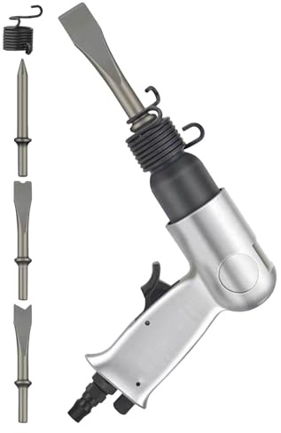 Alipis Martello Scalpellatore Pneumatico Multifunzionale in Lega di Alluminio Set di Scalpelli Termotrattati, Cambio Rapido Punte e Regolazione Pressione, per Officine Automobilistiche