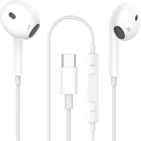Sftoep USB C Headphones for iPhone 17/16/15 Pro Max/Plus, Type C Earbuds Wired Earphones (with Mic & Volume Control) Noise Cancelling for lPad Pro, Galaxy S23/S22/S21/S20/Ultra Note10/20, Pixel.