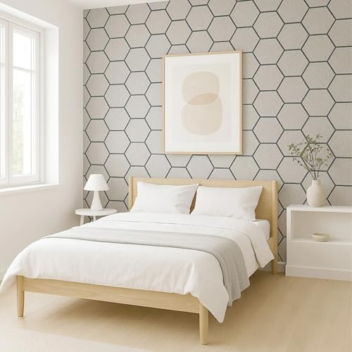 Acoustic Hexagon Wall Panel 70 x 60cm – Ash Grey Sound Absorbing Decorative Wall Panels for Home, Office, Studio & Media Rooms (1 Single Piece)