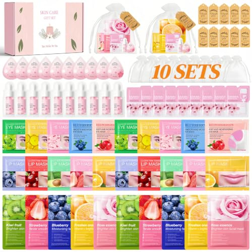 80 Pcs Pamper Gifts for Women Skincare Set, Spa Party Supplies Girls Sleepover Party Favors with Face Masks, Eye Mask,Lip Mask,Mud mask,Facial Serum&Cleanser,Bulk Gifts for Wedding Birthday Christmas