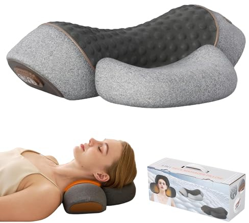 2026 Thera Kissen 3 in 1 Therapie Kissen, Triple Method Shoulder Massager mit Heizung, Massage & Traktion, Relavie Thera Kissen Massagekissen, Lindert Muskelermüdung(Space Grau) (Black)