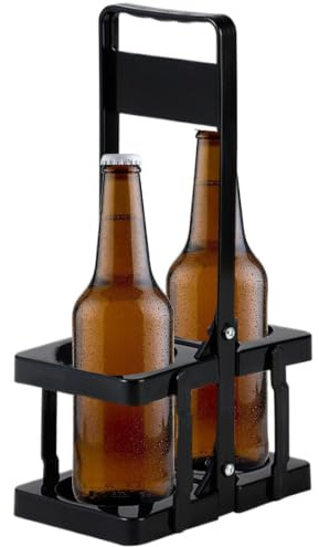 Bärbar ölhållare, bärbar hopfällbar ölkorg | vikbar vinkorg, ölhållare, 2 flaskor whisky, ölhållare för camping, picknick, grill, resor, ba