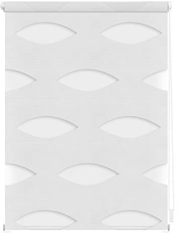 Lichtblick Doppelrollo Blickdicht ohne Bohren Weiß 80 cm x 150 cm (B x L) | Duo Rollo, Rollos für Fenster ohne Bohren, Doppelrollo Klemmfix ohne Bohren, Ellipse, Klemmträger-Montage, Sichtschutz