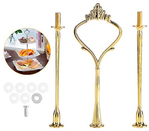 Soporte para tartas con asa, varios niveles bandeja para magdalenas asa placa de fruta asas para centro de mesa para cumpleaños fiestas o uso diario (placa no incluida)