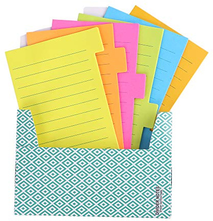 Tabbed Sticky Notes, Lined Sticky Pads with Index Dividers for Notebooks