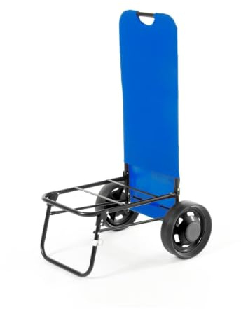 Carrello da Spiaggia Pieghevole con Ruote Grandi per Sabbia, Carrello Mare Portatutto Leggero 3,5 kg e Salvaspazio, Porta Ombrellone e Tasche, Portata 35 kg, 102x55x61,5 cm, Blu