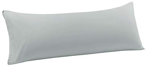 PiccoCasa Long Bolster Pillow Case Cover 1 Pack, Light Grey 51cm x 140cm | Microfiber Envelope Closure Body Pillow Cover, Pillowcases for Bedroom Use
