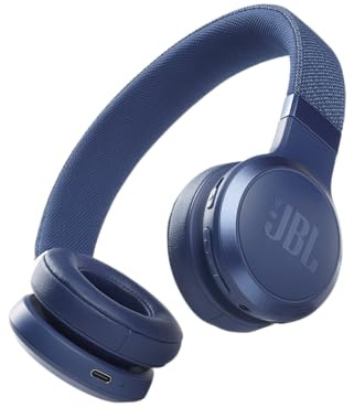 JBL Live 460NC Kabellose On-Ear-Kopfhörer mit Geräuschunterdrückung und Langer Akkulaufzeit und Sprachassistentensteuerung, Blau, Medium