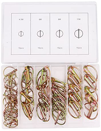 Yuhtech Perni di Collegamento, 50 Pcs 4 Dimensioni Copiglie Assortite Perno a Scatto Spine a scatto Coppiglie ad anello