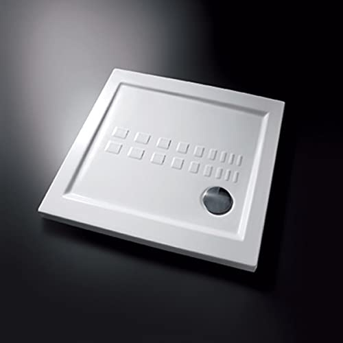 Yellowshop Piatto Doccia Althea ITO, Ceramica Prima Scelta, Antiscivolo, Bianco, 80x80 cm, 5,5 cm