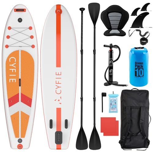 CYFIE Aufblasbares Stand Up Paddling Board SUP Board Complete Accessories Kajak Sitz Standup Paddle Set Sup Board für Children,Adults und Beginners| 6 Zoll Dick|10'6'' x 32 x 6|Max Last 150kg