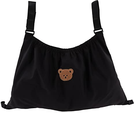 Kinderwagen-Aufbewahrung – Süße Kinderwagen-Organizer-Tasche, Großer Stauraum, Flaschenwindel-Aufbewahrungstasche, Babybett-Aufbewahrungstasche(Schwarz)