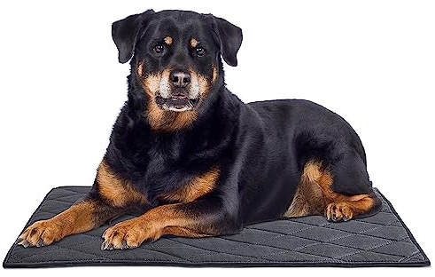 MABOZOO Lit Durable et Anti-Mastication pour Chien, Tapis de Cage Indestructible pour Chiens agressifs, lit Lavable pour Chiens de Taille Moyenne/Petite, lit imperméable pour Chien, Noir, 45,7 x 73,7
