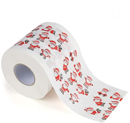 Hilai Papier hygiénique de Noël, Rouleau de Papier Toilette de Noël, Maison, Père Noël, Bain, Rouleau de Papier Toilette, Fournitures de Noël, mouchoirs de décoration de Noël, Fournitures de Noël