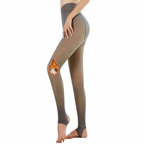 SHEYOW Collant Calze da Donna con Fodera in Pile Inverno Leggings Elastico in Vita Caldo Comodi(S-M, 220°, Marrone)
