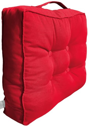 L S U Armchair Booster Cushion Large 4 inch Thick Seat Pad Luxury Soft Touch Hand Tufted Cushion For The Elderly, Post-Operative and Pregnancy (Red)