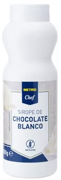 Siropes Para Decorar Helados y Postres, Ideal Tambien para Batidos. Topping Con Buena consistencia Sobre El Postre o Helado 1000 gr. (CHOCOLATE BLANCO, 1 Botella)
