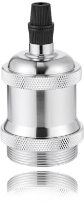 Vecys 1 st E27 Vintage Brons Lampsockeladapter Edison Retro Lamphållare Adapter för Vintage Glödlampor Pendellampa (Silver)