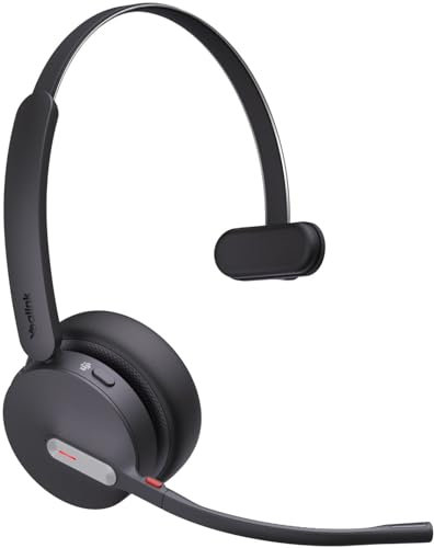 Yealink BH70 Mono Teams USB-A Bluetooth Headset mit Mikrofon, 35 h Sprechzeit, ANC mit 3 Mikrofonen, 91 g, kabellos, für Arbeit am PC, Microsoft Teams Zertifiziert