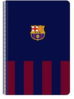 Safta F.C. BARCELONA - Cuaderno, Libreta Folio 80 hojas Tapas Duras 1Diseño, Ideal para Niños de Diferentes Edades, Cómodo y Versátil, Calidad y Resistencia, 21.5x1x31 cm, Color Azul marino/granate