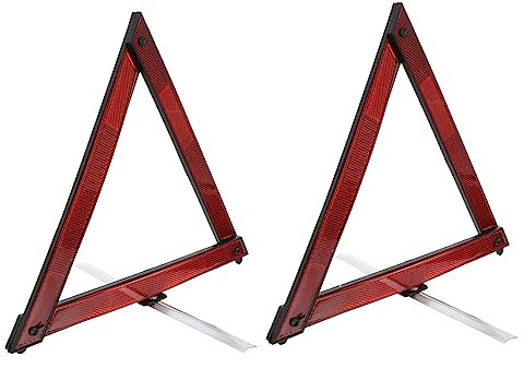 JECOMPRIS Auto Warndreieck Klappbar Aus Robustem Kunststoff Kleines Verkehrs Warnschild Für Pannenhilfe Und Straßenbau Wind Und Bruchfest 2 Stück