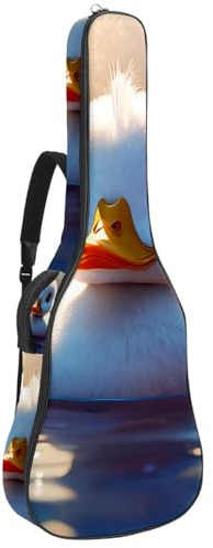 Akustikgitarre Tasche, wasserdichte Gigbag für 40/41/42 Zoll Akustikgitarre mit Zubehörfach, Lovely Duck schwimmt unter Wasser, Mehrfarbig Nr. 08, 42.9x16.9x4.7 in, Gitarrentasche