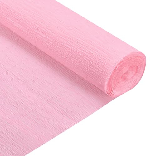 QUARKZMAN Crepe pappersrulle 210 cm längd 50 cm bredd för bröllopsceremoni olika stora fester dekoration, rosa