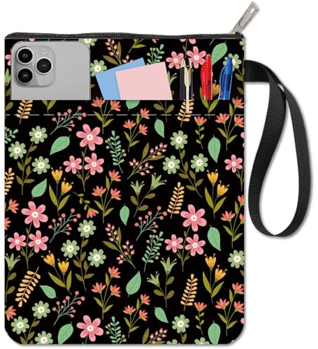 CRASPIRE Custodia per Libri con Cerniera Custodia per Libri con Fiori Fiore Dell'Acquerello Foglia Protezione Impermeabile per Libri In Brossura Tessuto Stoffa Maniche per Libri Amanti Dei Libri