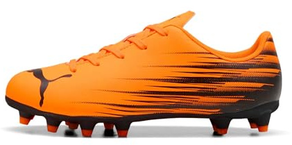 Puma Chaussures de Football Attacanto II FG/AG Jr Unisexes pour Enfant, Heat Fire Puma Noir, 36 EU