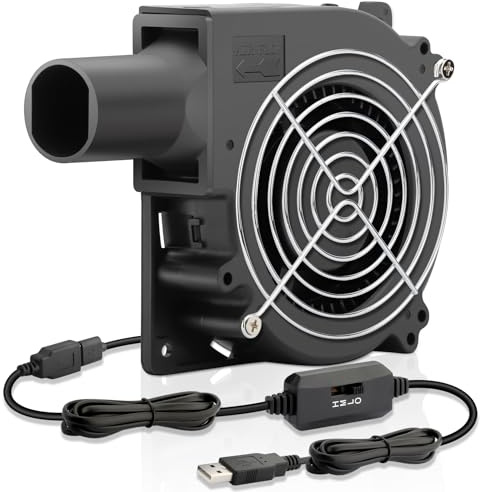 AmRunJe 5V USB Cooling Blower Fan with Speed Control 120mm x 32mm DC Brushless Centrifugal Fan for BBQ Inflatable Outdoor Camping Receiver DVR Xbox Modem AV Cabinet