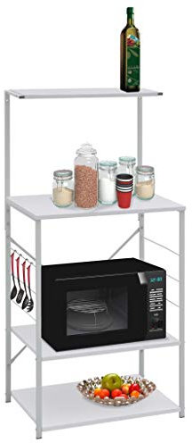 Mikrowellenschrank, weiß, 60 x 39,6 x 123 cm, Holzwerkstoff