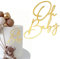 LunarCharm Oh Baby Cake Topper Or Acrylique Décoration de gâteau de fête prénatale Décoration de gâteau de couches Gender Reveal Décoration de gâteau pour fête prénatale