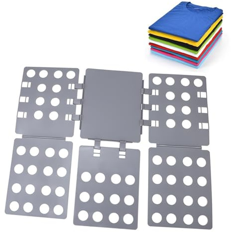 Jimkply Planche pliante pour vêtements, 28 cm x 22 cm, planche pliante grise, planche pliante efficace, planche pliante ménagère, planche pliante commerciale, organisateur de vêtements gris