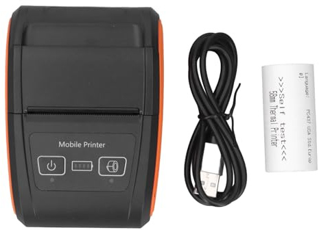 FTVOGUE Thermodrucker BT-Belegdrucker 203DPI Mini Tragbarer Etikettendrucker für Supermarktrestaurants mit USB, für, Ebay, Shopify