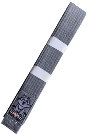 OSS Combat Sports BJJ barnbälte – IBJJF-godkänt, 100 % bomull, lätt, hållbar design, tävlingsredo, perfekt för unga brasilianska Jiu-Jitsu-utövare., Grå, 250 cm