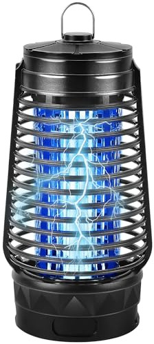 Lulu Home Bug Zapper, Plug-in Electric Mosquito Killer with Sticky Boards & 365nm Lamp Attracting Moths Gnats Flies, Plastic Insects Trap with Bulb Replacement for Indoor Hanging Use