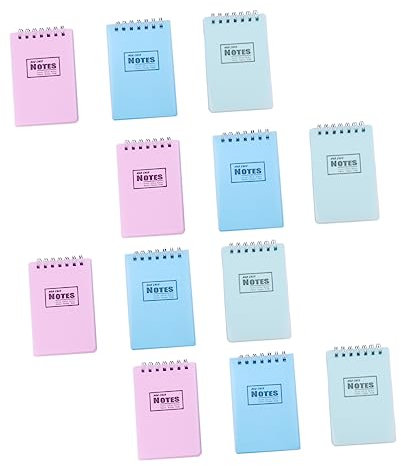 Veemoon 12pcs Portable Memo Pad Binder Ring Design Diy Memo Pads for Students and Office Random Color