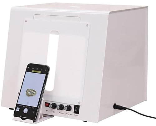 Smart Photography Skivspelare,20/30CMDimmable Smycken Skytte Tält Softbox,Elektrisk 360 Skivspelare Guld och Silver Smycken Foto Ljuslåda Kit(30cm)