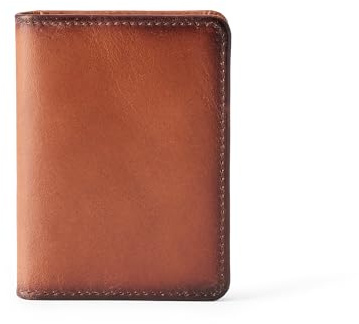Amazon Essentials Herren Lässiges Kartenetui Aus Leder Mit Faltbarer Geldbörse, Bräunen, Einheitsgröße