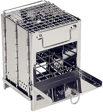 ETZRYSYB Parrilla plegable de acero inoxidable para exteriores, estufa portátil, parrilla para asar carne, horno de barbacoa, picnic, equipo de camping